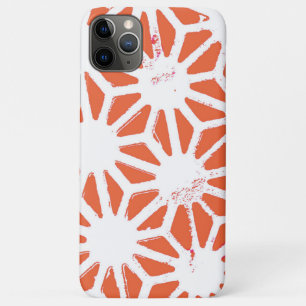 Orange and white geometric pattern iPhone 11 pro max case
