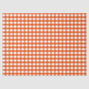 Orange and White Gingham Pattern Tissue Paper