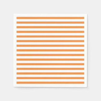 Orange and White Horizontal Stripe Napkin