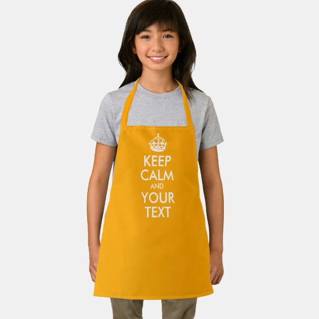 Orange and White Keep Calm and Your Text Apron (Insitu)
