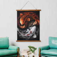 Orange And White Lucky Koi Fish Japan Art