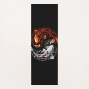 Orange And White Lucky Koi Fish Japan Art Yoga Mat
