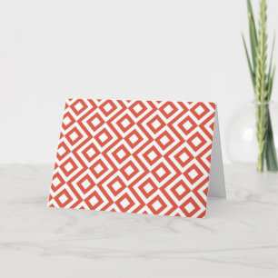 Orange and White Meander Card