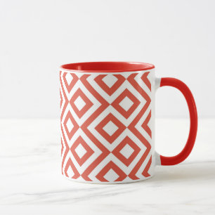 Orange and White Meander Mug