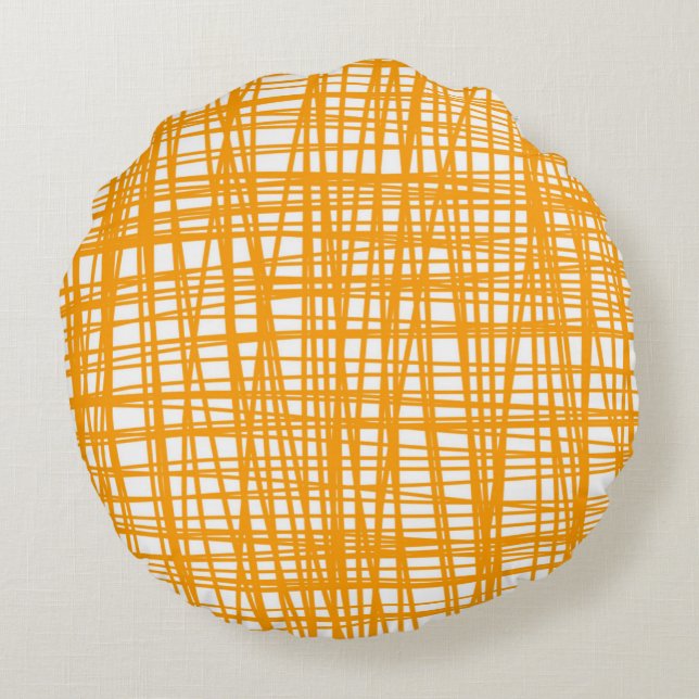 Orange and white pattern pillow (Back)