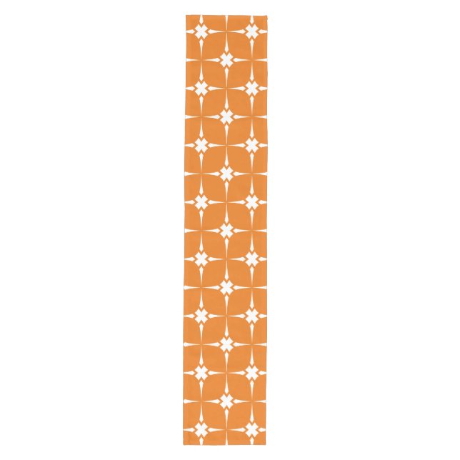 Orange And White Patterned Medium Table Runner (Front)