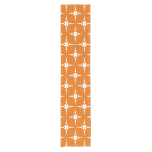 Orange And White Patterned Short Table Runner