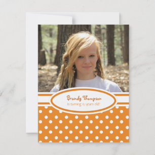 Orange and White Polka Dot Party Invitation