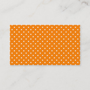 Orange and White Polka Dots Business Card