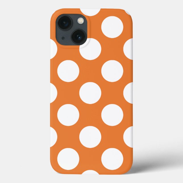 Orange and White Polka Dots Case-Mate iPhone Case (Back)