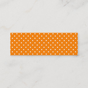 Orange and White Polka Dots Mini Business Card