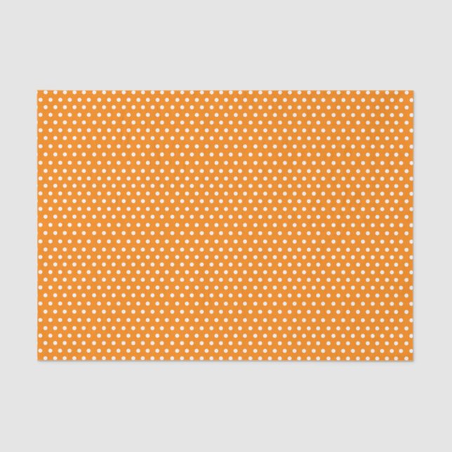 Orange And White Polka Dots Tissue Paper (Front)