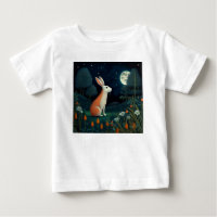 Orange and White Rabbit in the Moonlight