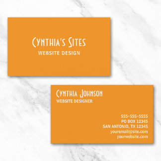 Orange and White Retro Bold Business Card