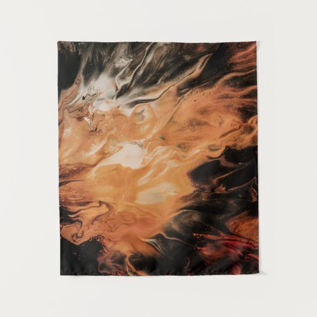 Orange and white smoke tapestry (Front)