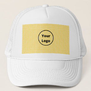Orange and white solid diamond pattern trucker hat