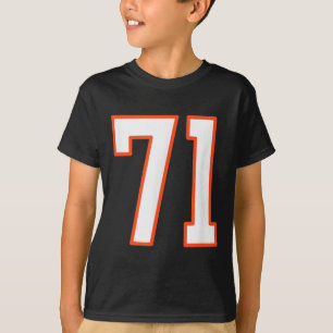 Orange And White Srts Number 71 Jersey Uniform Pla T-Shirt