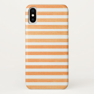 Orange and White Stripe Apple iPhone X Case