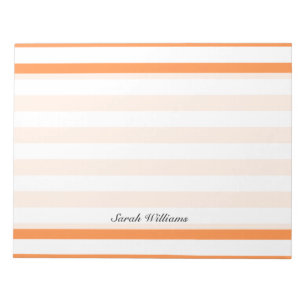 Orange and White Stripe Pattern Notepad