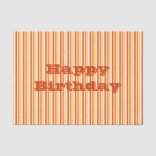 Orange And White Stripe Tissue Paper