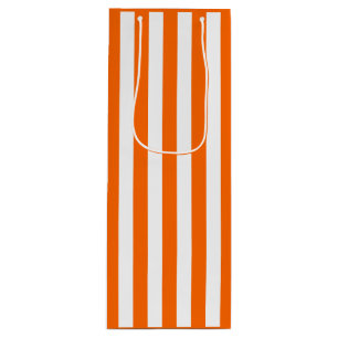 Orange and White Stripe Wine Gift Bag