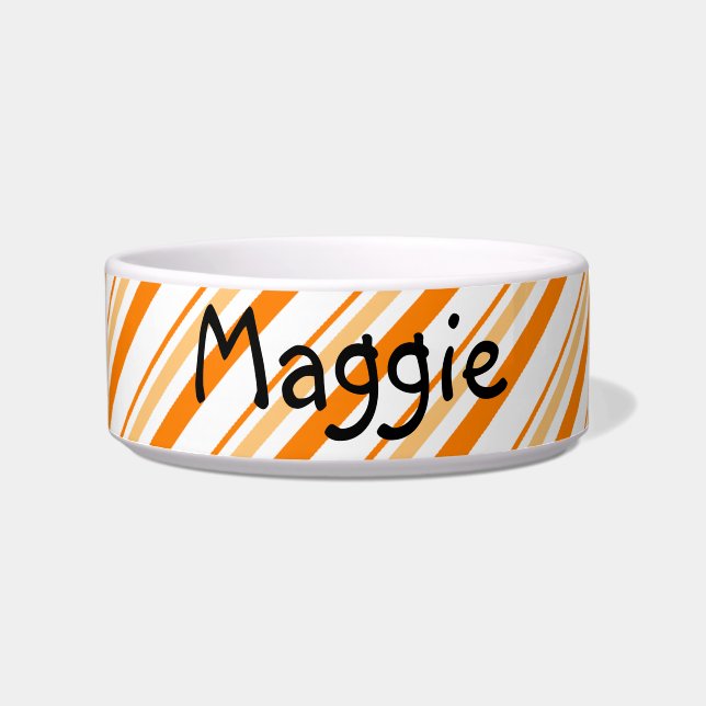 Orange and White Striped Bowl (Front)