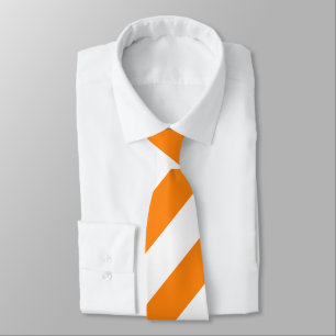 Orange and White Striped Necktie