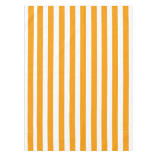 Orange and White Stripes Pattern Tablecloth