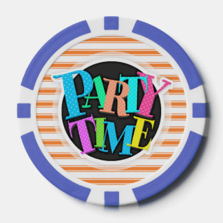 Orange and White Stripes; Striped Poker Chips