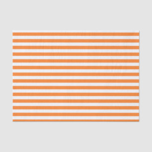 Orange and White Stripes Tissue Paper