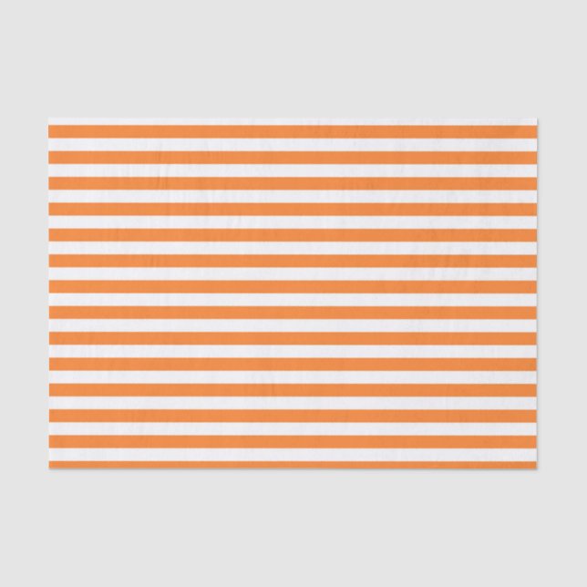 Orange and White Stripes Tissue Paper (Front)