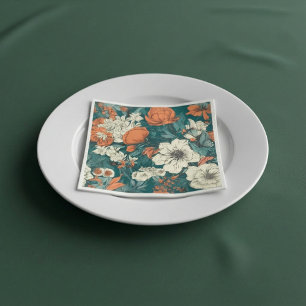 Orange and white summer flowers Napkins