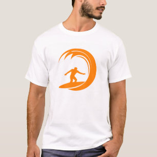 Orange and White Surfing T-Shirt
