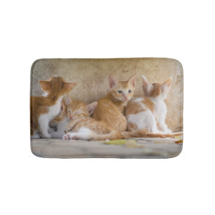 Orange and White Tabby Kitten/Add Your Pet's Photo Bath Mat