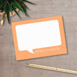 Orange and White Talk Bubble Personalised Name Post-it Notes<br><div class="desc">A delightful cartoon design for you to send messages. If you need to adjust the artwork,  click on the customise it button and make changes.</div>