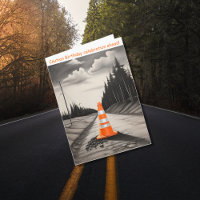 Orange and white traffic cone caustion birthday