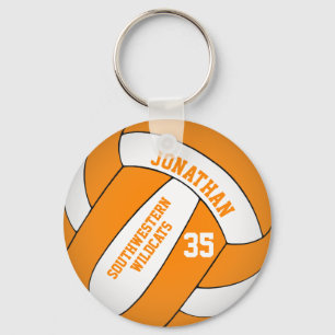 orange and white volleyball team colours boys key ring