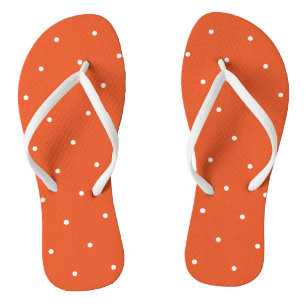 Orange and White with Dots Flip Flops