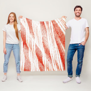 Orange and White Woven Fouta Textile Fleece Blanket