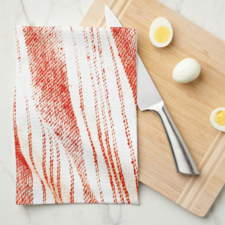 Orange and White Woven Fouta Textile Tea Towel