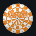 Orange And White Your Custom Text Dartboard<br><div class="desc">Orange And White Your Custom Text Dart Board. Personalise to your liking!</div>