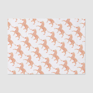Orange and White Zebra Silhouette Tissue Paper