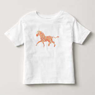 Orange and White Zebra Silhouette Toddler T-Shirt