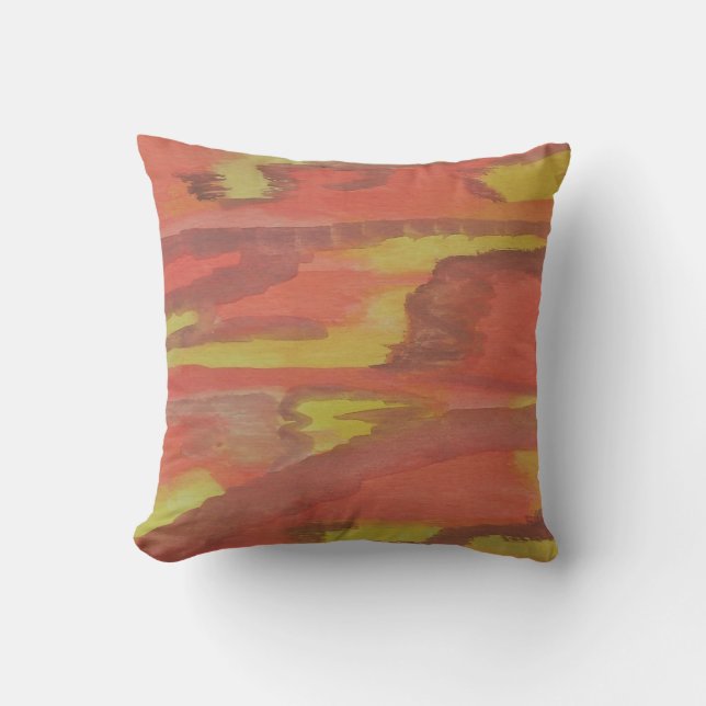 Orange and Yellow Abstract Cushion (Front)