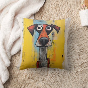Orange and Yellow Abstract Dog Cushion