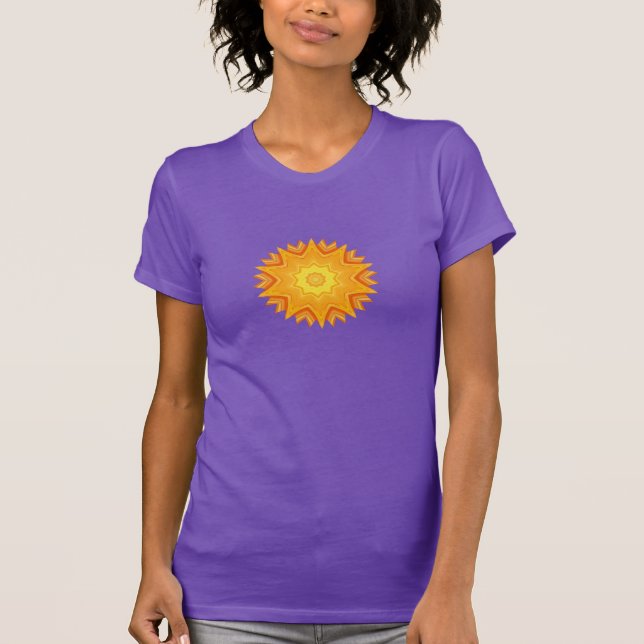 Orange and Yellow Abstract Sun T-Shirt (Front)