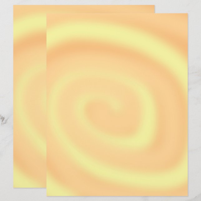 Orange and Yellow Blends Swirl Scrapbook Paper (Front/Back)