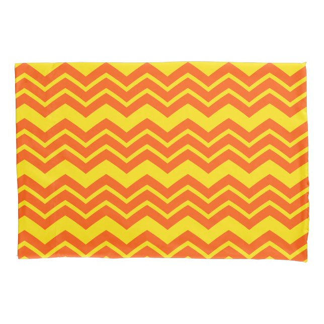 Orange and Yellow Chevron Pattern Design  Pillowcase (Front)