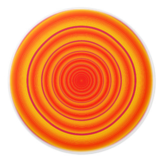Orange and yellow circles ceramic knob
