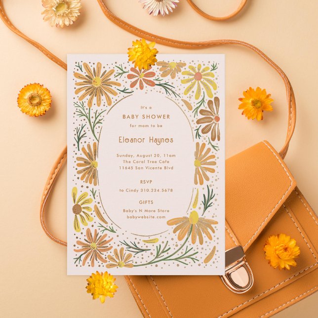 Orange and Yellow Daisies Baby Shower Invitation (Creator Uploaded)
